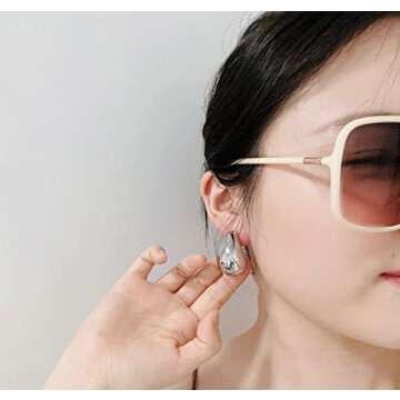 Tear Drop Oversized Huggie Earrings for Women & Men