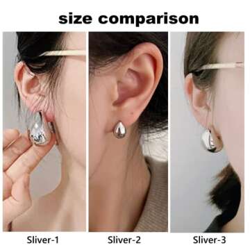 Tear Drop Oversized Huggie Earrings for Women & Men