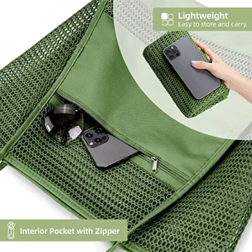 KALIDI Beach Mesh Tote Bag Stylish Durable Foldable