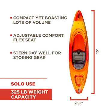 Old Town Canoes & Kayaks Vapor 10 Recreational Kayak (Sunrise, 10 Feet), Red Yellow Orange