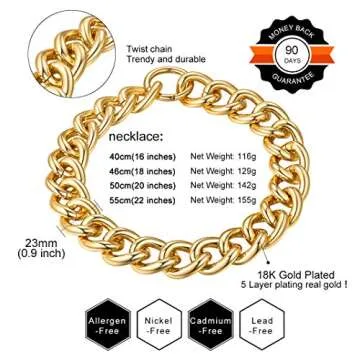 GOLDCHIC 23mm Gold Chain Necklace for Elegant Style