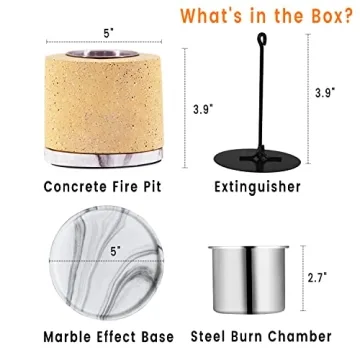 Aobaks Tabletop Fire Pit, Tabletop Fire Pit Indoor Outdoor, Portable Tabletop Fire Pit Bowl, Fire Pit