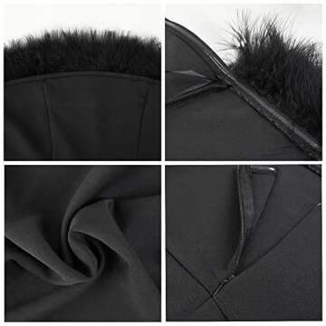 Nhicdns Women's Sexy Off The Shoulder Bodycon Dresses Feather Bandage Strapless Mini Dress Birthday Party Clubwear White