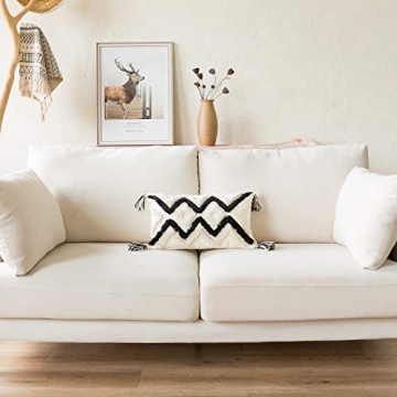 Boho Lumbar Throw Pillow Cover with Tassels for Home Decor