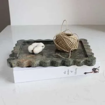 Luxury Scalloped Marble Tray for Elegant Home Decor