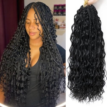 Vomella Goddess Box Braids Crochet Hair for Women 18 Inch - Soft, Lightweight, and Pre-looped Box Br...