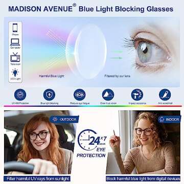 Madison Avenue Blue Light Blocking Glasses for Women