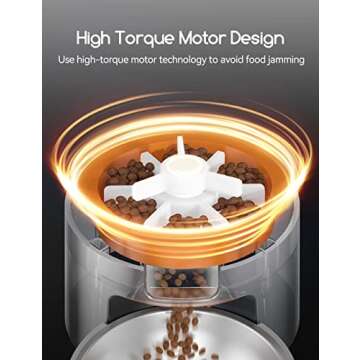 Meowant Automatic Cat Feeder, 6L Cat Food Dispenser with Desiccant Bag, Timed Feeder with Stainless-Steel Bowl, Up to 9 Portions, 4 Meals Per Day, Dual Power Supply