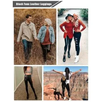 Ginasy High Waisted Stretchy Faux Leather Leggings