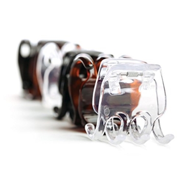 Goody Classic Claw Hair Clips - 6-Count, Clear, Brown and Black - 1/2 Claw Will Gently Keep Hair Secured In Place with a Long Lasting Hold, color may vary