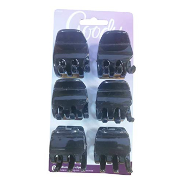 Goody Classic Claw Hair Clips - 6-Count, Clear, Brown and Black - 1/2 Claw Will Gently Keep Hair Secured In Place with a Long Lasting Hold, color may vary