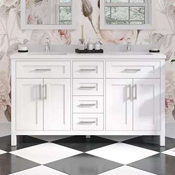 Ove Decors Tahoe-Lux 60 in. Double Sink Bathroom Vanity