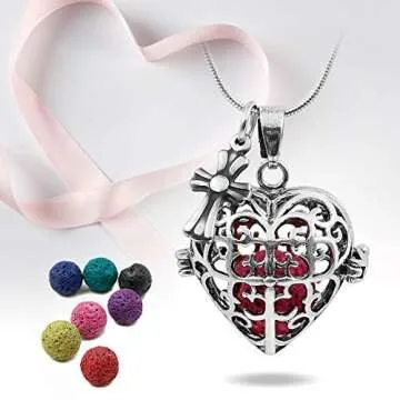 Essential Oil Necklace for Women with Lava Stones
