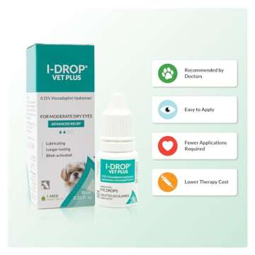 I-DROP VET PLUS: Pet Eye Drops for Dogs | Lubricate Acute/Seasonal Dry Eyes | Superior Comfort | Lon...