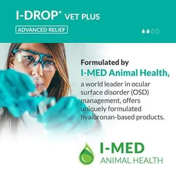 I-DROP VET PLUS: Pet Eye Drops for Dogs | Lubricate Acute/Seasonal Dry Eyes | Superior Comfort | Long-lasting Relief | Fewer Application Needed, 0.25% Hyaluronan | Multi dose Bottle | One Bottle 10 ml