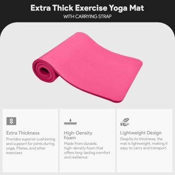 BalanceFrom Extra Thick 1-Inch Yoga Mat with Strap