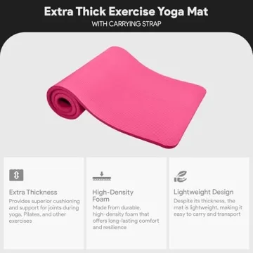 BalanceFrom Extra Thick 1-Inch Yoga Mat with Strap