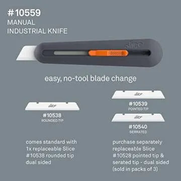 Slice 10559 Industrial Knife, 1 Pack, Manual (Blade Stays in Position)
