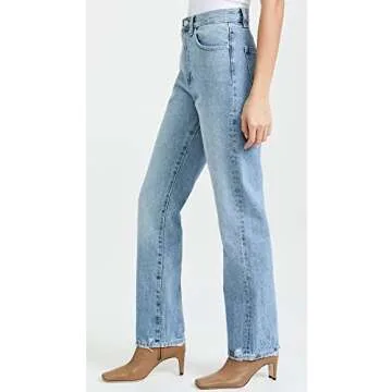 DL1961 Women's Emilie Straight Ultra High Rise Vintage 31", Lt. Seaglass, 29