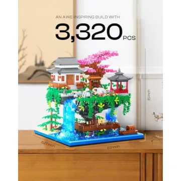 Big Bonsai Flowers Tree Architecture Building Kit