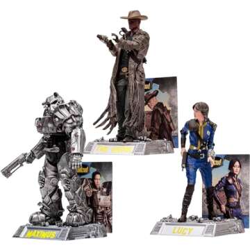 McFarlane Toys Movie Maniacs - Fallout Lucy & Maximus & The Ghoul, 3 Pack 6in Posed Figures, Gold La...