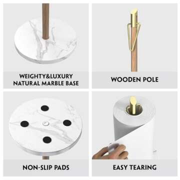 ASTOFLI Gold Wood Countertop Paper Towel Holder