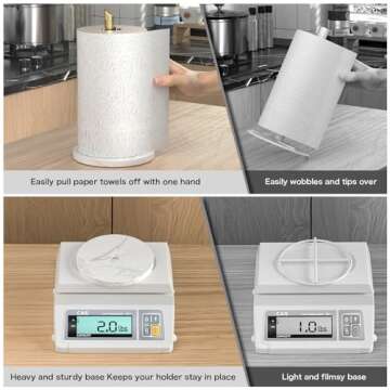 ASTOFLI Gold Wood Countertop Paper Towel Holder