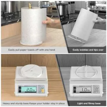 ASTOFLI Gold Wood Countertop Paper Towel Holder