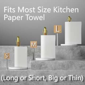 ASTOFLI Gold Wood Countertop Paper Towel Holder