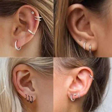 Stylish ChicSilver Silver Huggie Earrings for Sensitive Ears