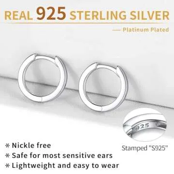Stylish ChicSilver Silver Huggie Earrings for Sensitive Ears