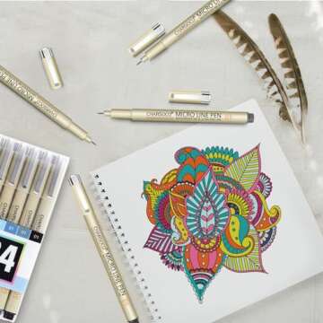 CHARSOCO Micro Pen Set with 24 Colors for Artists