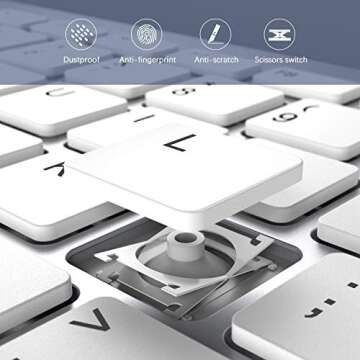 Small Wireless Keyboard Mouse Combo, seenda Ultra Thin Compact Rechargeable Wireless Keyboard with Silent Mouse Low Profile Keys for Windows 7/8/10/11/11 Pro Laptop Computer, Silver White