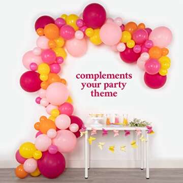 Lunar Bliss 16 ft Balloon Arch & Garland Kit | 100 Balloons, Pink, Fuchsia, Yellow | Birthday Party ...