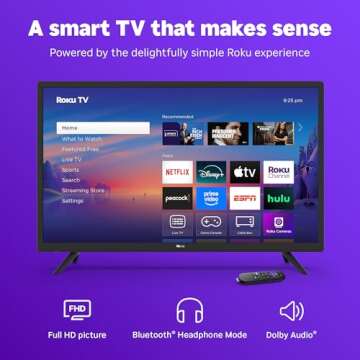 Roku Smart TV 2025 Full HD 32-inch with Voice Remote