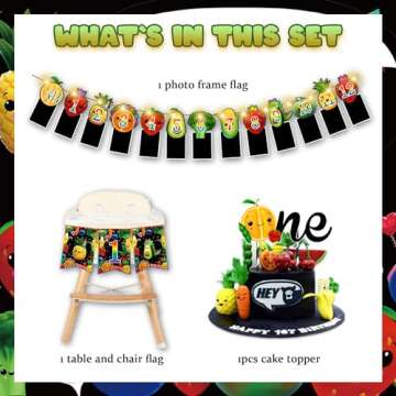 Dancing Fruit 1st Birthday Decorations for Celebrations