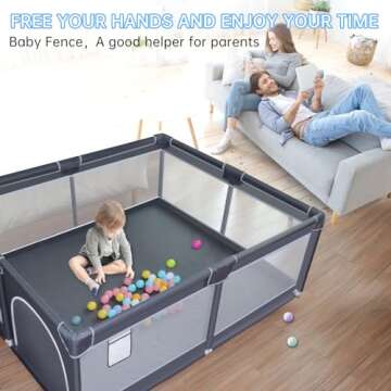 XVISHX Baby Playpen, 50 x 50 inch Baby Playard, Playpen for Babies and Toddlers, Baby Fence Play Pen...