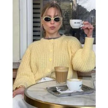 Wyeysyt Womens Chunky Knit Cardigan Sweater for Fall