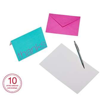 American Greetings Thank You Cards with Envelopes, Bold Multicolored (50-Count)