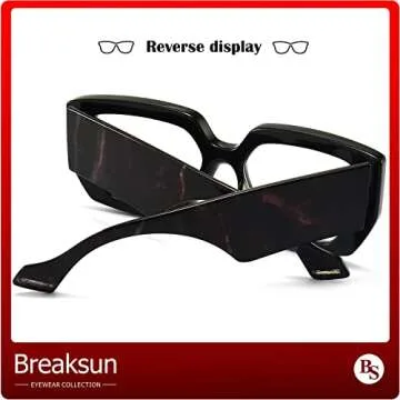 Breaksun Oversized Square Blue Light Glasses for Everyone