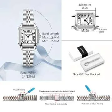 Stylish Szaikyri Square Watches for Women - Elegant Design