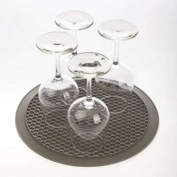 Prep Solutions 100% Silicone Heat Resistant Multifunctional Mat, 12" Diameter, Gray, 1 Piece