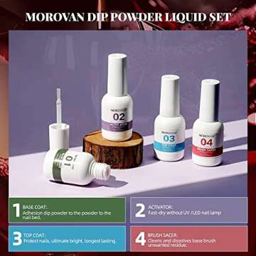 Morovan Dip Powder Nail Kit - 18 Colors Dip powder nail kit with drill Nail Dipping Powder Set Dip Nail Powder Starter Kit Dipping Powder for Beginners or Professional DIY at Home