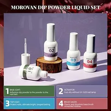 Morovan Dip Powder Nail Kit - 18 Colors Dip powder nail kit with drill Nail Dipping Powder Set Dip Nail Powder Starter Kit Dipping Powder for Beginners or Professional DIY at Home