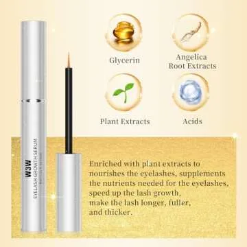 W3W Nourishing Lash Serum Eyelash Serum for Longer Fuller Thicker Lashes Gentle No Irritating Cruelty-Free 3ml
