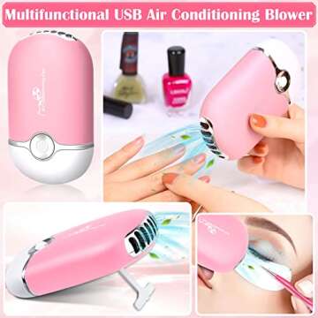 Modacraft Eyelash Extension Supplies Kit for Beginners with USB Air Conditioning Blower 2 Lash Tweez...