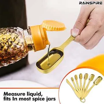 Rainspire Stainless Steel Measuring Spoons Set of 7 with Leveler