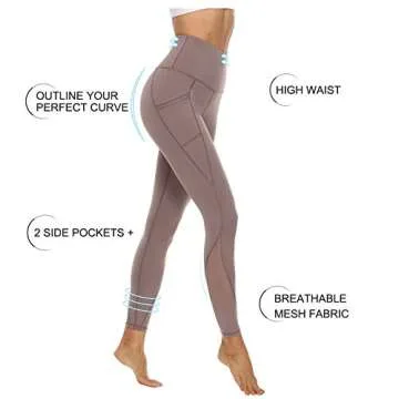 PERSIT High Waisted Yoga Pants with Pockets - Leggings for Women