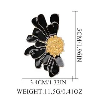 Aksod Boho Big Black Flower Earrings Enamel Large Daisy Floral Earrings Studs Vintage Trendy Summer Holiday Earrings Jewelry for Women (Black)