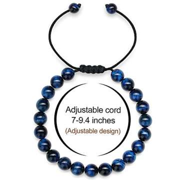 Cool Gifts for Mens,Womens Bracelet Beads, Natural Black Lava Rock Stone Mens Anxiety Bracelets, Adjustable Aromatherapy Essential Oil Diffuser Healing Bracelet Inspirational Gifts